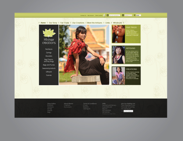 Khmer Creations | Website Design |Caroline Mitic | Graphic Design