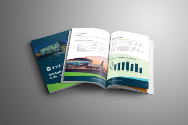 Report design for YYJ International Airport. Caroline Mitic | Graphic Design